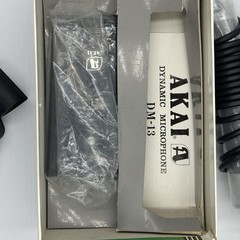 Set of 2 Akai DM-13 Dynamic Microphones Non Directional w/Stands New NOS