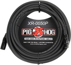 50ft PigHog XLR 3-Pin M/F 8mm/OD High performance Instrument, XR-0050P