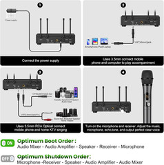 UHF Wireless Karaoke Microphone System with Bluetooth Receiver & Echo Control