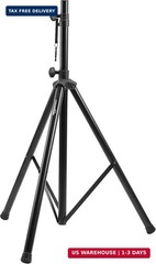 Amazon Basics Adjustable Height Tripod Speaker Stand, Sturdy Steel, Holds up to