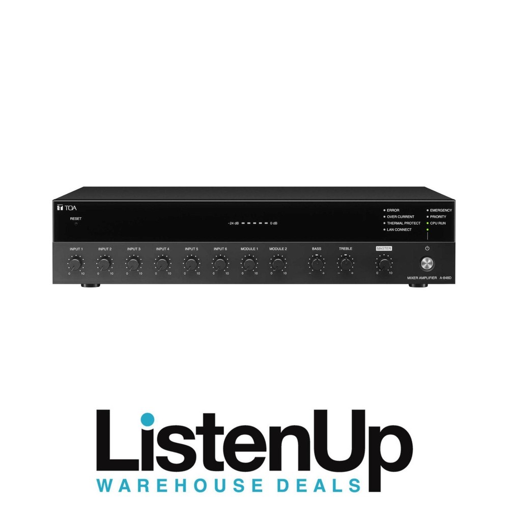 TOA Electronics A-824D 800D Series 240 W Digital Mixer Amplifier (Black)