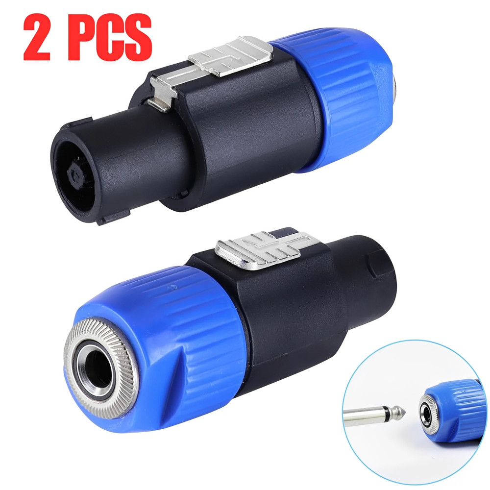 2PCS Speakon to 1/4″ Inch Connector Plug Pro Speak-On Male to 1/4 Female Adapter