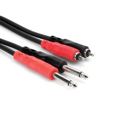 Hosa CPR-202 Stereo Interconnect Dual 1/4 in TS to Dual RCA Cable 2m, 6.6ft