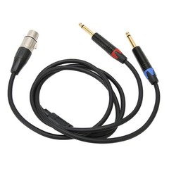 Dual 6.35mm Male To XLR Female Cable 24K Gold Plated Connectors Dual 1/4in NEW⭐