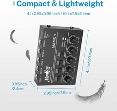 DC 5V Powered Mini Mixer – 4-Channel Low Noise Mixer for Guitars & Keyboards
