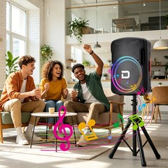15″ Portable Wireless Bluetooth Party Speaker FM Radio AUX TWS with Mic & Stand