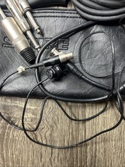 SONY ECM-23F II 2 Condenser Pro Microphone Pair Tested W/ All Hookups Cables Lot