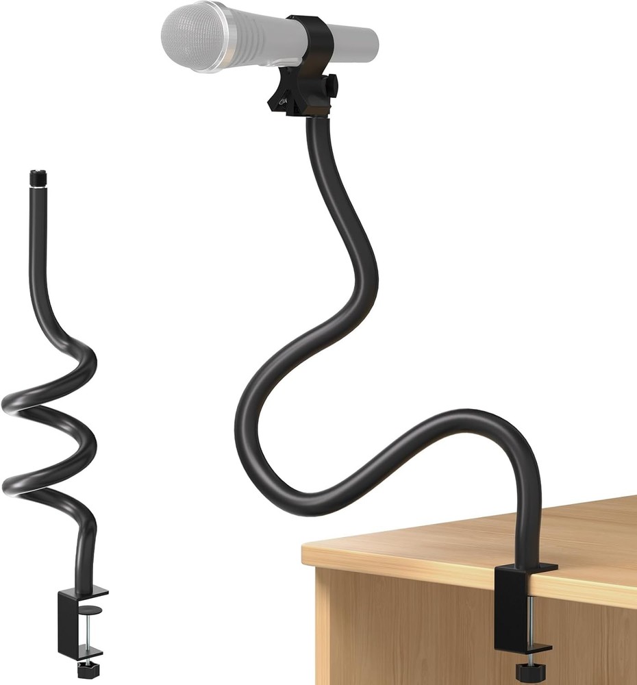 Microphone Arm Stand Long 20.5“ Sturdy Gooseneck Mic Stand Adjustable Micropho