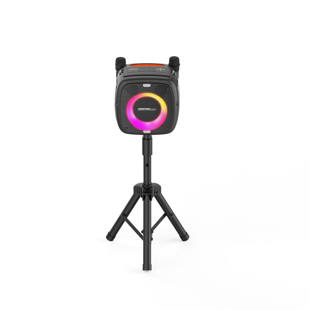 80W Portable Bluetooth Speaker with Two Microphones Volume Control Black
