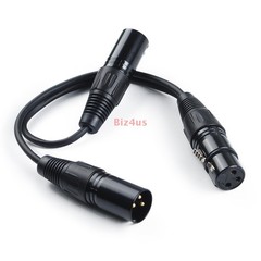 3-Pin XLR Female Jack to Dual 2 Male Plug Y Splitter Mic DJ Cable Adaptor 16AWG