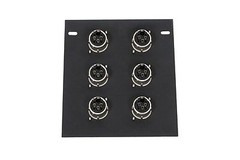 2 Elite Core Recessed Audio Stage Floor Box w/ 6 Female 3pin XLR Mic Connectors