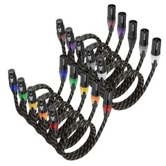 XLR Cables, XLR Microphone Cables 3ft 10 Packs Nylon Braided Balanced XLR Spe…