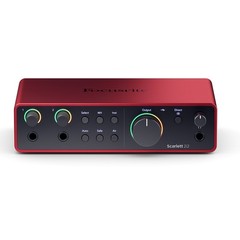 Focusrite Scarlett 2i2 4th Gen USB Interface w/SW, w/Headphones 25′ XLR Cable