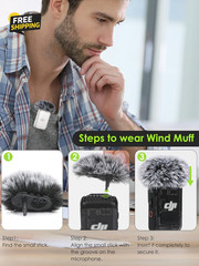 Mic Windscreen for DJI MIC 2 Furry Mic Cover Pop Filter Reduce Background Noise