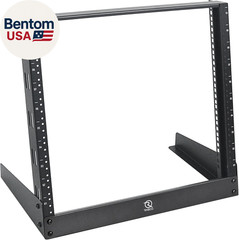 10U Desktop Rack for Audio & Network Devices 19 Inch 2 Post Open Frame Shelf wit