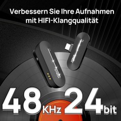 Wireless Lavalier Microphone 48KHz 24Bit, P1ST Lapel Mic with Charging Case f…