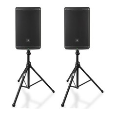 JBL Professional EON715 15in Bluetooth Loudspeaker Pair Stands Bundle