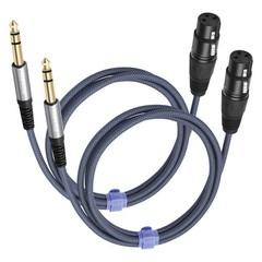 1/4 TRS to XLR Female Microphone Cable, 2 Pack, Balanced 3 Feet for Mixers