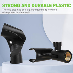 2 Pcs Universal Adjustable Microphone Clip Set, Mic Holder with 5/8″ to 3/8″