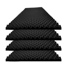 4 PCS Black Acoustic Foam, 48″X 24″X 2″ Egg Crate Foam, Soundproof 4 Pack Black