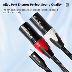 RIVIERA 20FT/6.0M Audio Cable USB C to 2 XLR 20FT/6.0M, Type C male
