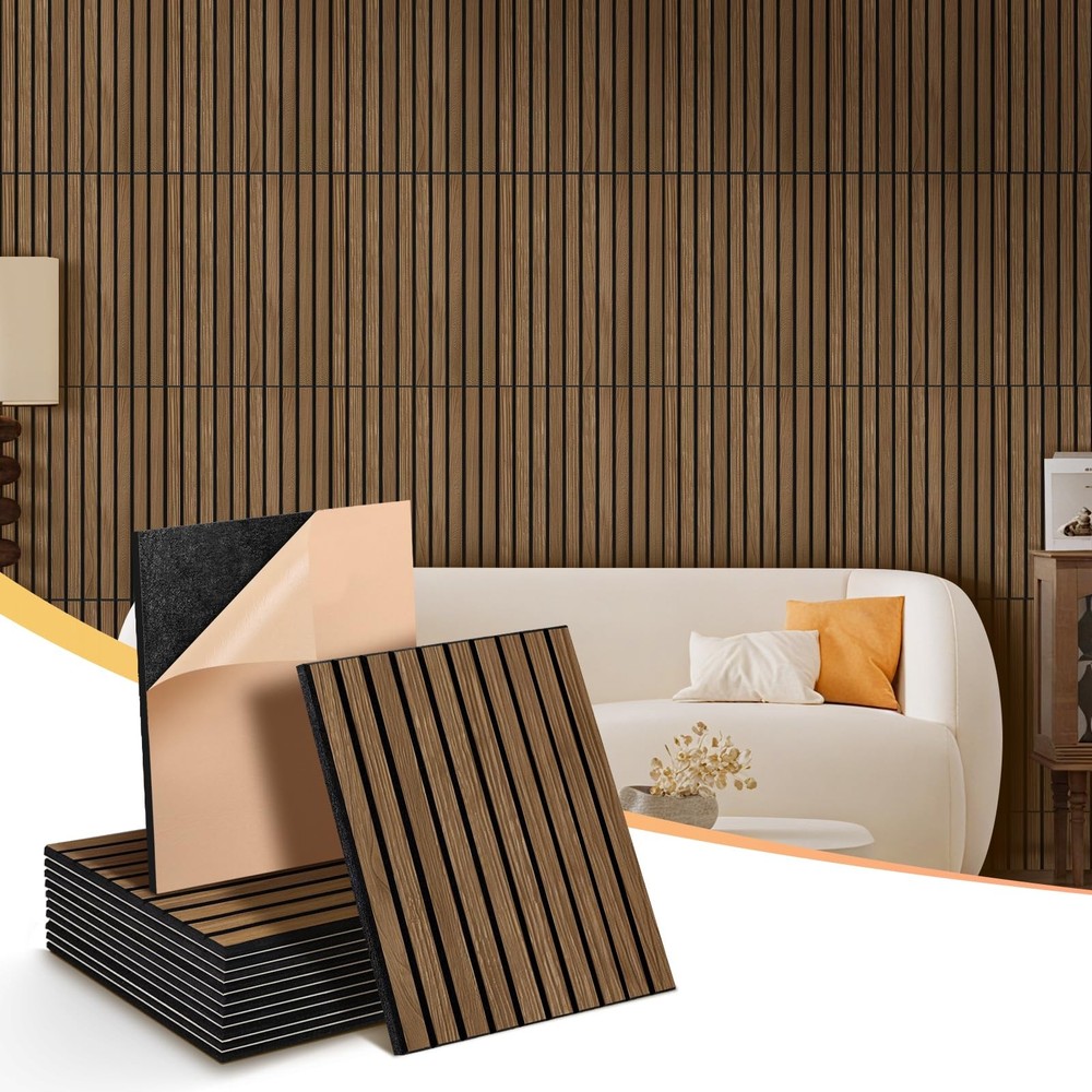 Acoustic Wall Panels 12 Pack,Covers 16 Sq Ft – 16″x12″x0.4″ Self-Adhesive Wal…