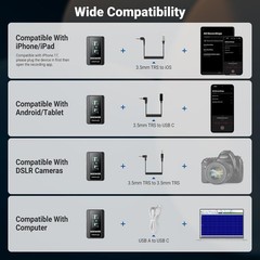 NEEWER CM28 PRO Wireless Lavalier Lapel Microphone System with Charging Case 48K