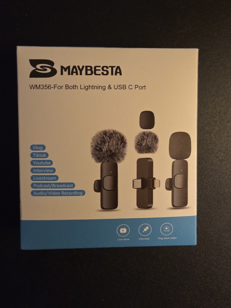 Wireless Microphone Mini Mic for iPhone/Android Phone,