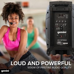 Gemini DJ Audio Equipment 10″ Inch Portable Wireless Bluetooth PA Speaker Gift