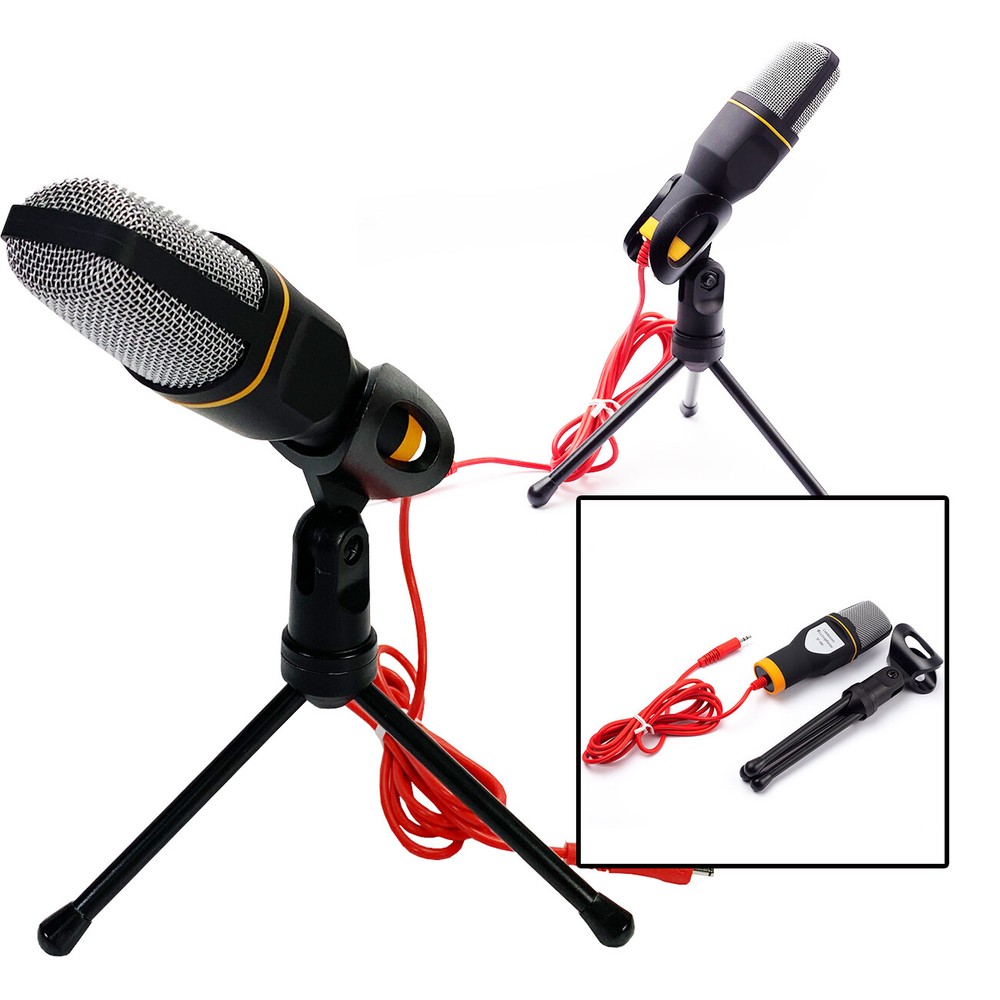 With Mini Stand Tripod Microphone Audio Recording Video Live PC Phone Desktop