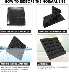 12~96PACK 12″X12″X1″ Acoustic Foam Panels Soundproofing Wall Studio Insulation