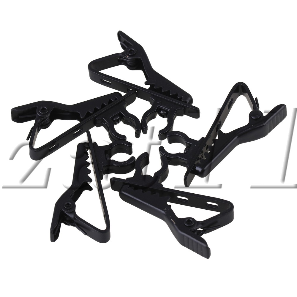 10Pcs Black Metal EY-J02A Microphone Clip 6mm for Recording Microphone