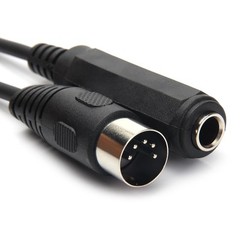 6.35mm Female 1/4″ TRS to DIN 5 Pin MIDI Cable Adapter for Speaker, Amplifier