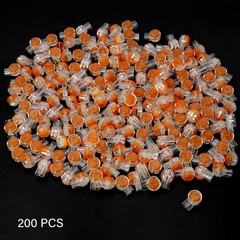 Telephone Wire Connector LUORNG 200PCS UY/K1 Waterproof Clear Button Orange