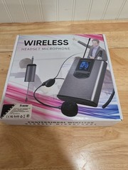 Travor Wireless Headset Microphone System with Receiver Transmitter Silver Black