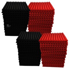 96/52 PACK 12″X 12″X1″ Acoustic Foam Panel Wedge Studio Soundproof Wall Adhesive