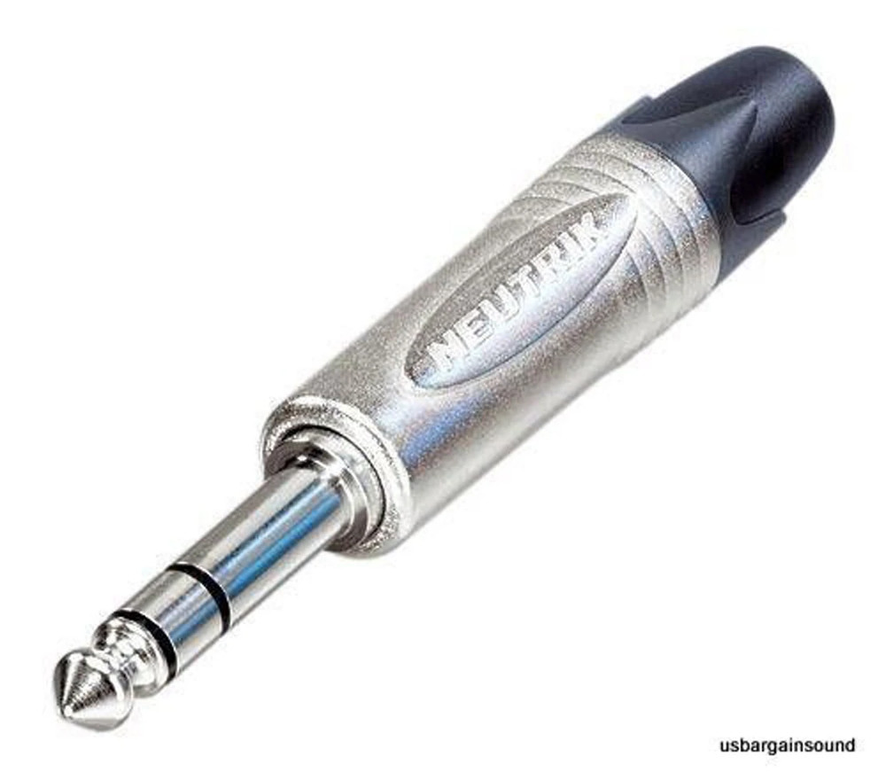 NEUTRIK NP3X 1/4″ TRS Stereo Male Cable Mount Plug – Nickel Shell