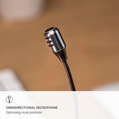 Omnidirectional Boom Mic 3.5mm for Gaming & Remote Work 2.5m Cable