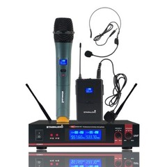 Wireless UHF Headset Bodypack Handheld Microphone 4 Channel Sound Mixing Console