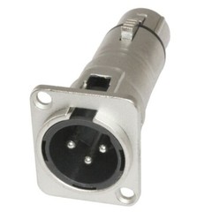 3pin XLR Male to Female audio Pass through feed panel mount connector adapter