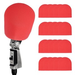 20Pcs PodMic Filter Foam Cover, Microphone Covers Foam Classic for KTV, Red