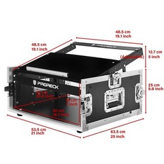 PRORECK 4U SPACE Rack Case With Slant Mixer Top, 20“ Rackable Depth