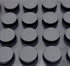 1/2″ Wide Round Rubber Stick on Feet 3/16″ Thick 3M Adhesive Backed Sheet of 24