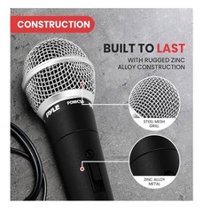 Pyle Professional Moving Coil Dynamic Handheld Microphone + 15′ Cable PDMIC58