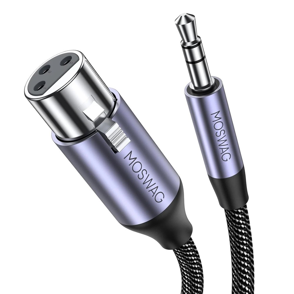 3FT XLR to 3.5Mm Cable, 1/8 Inch TRS to Female Microphone Cable, Balanced