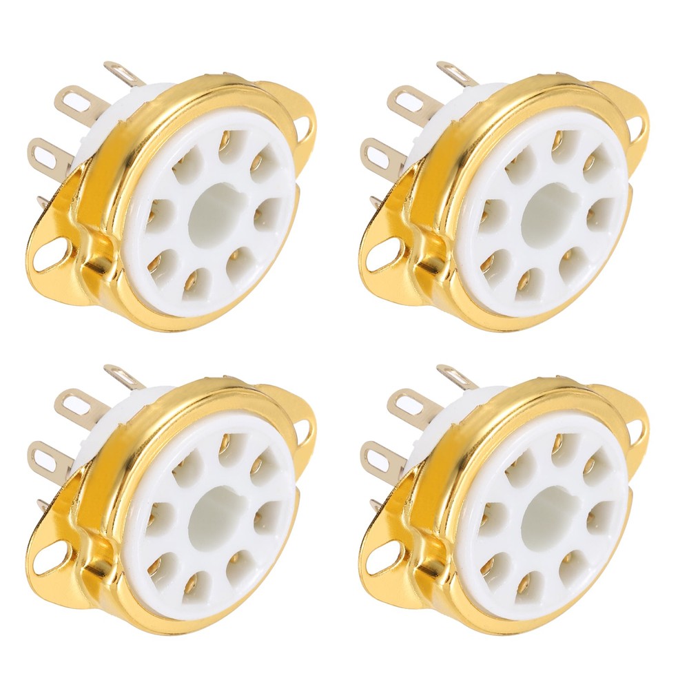 4 x 8-Pin Tube Socket Ceramic Vacuum Tube Protect Tube Pin Socket White