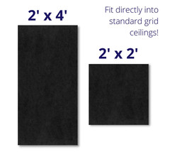 Soundsulate Black Acoustical Ceiling Tiles Sound Absorbing 24″ x 48″x 2″ Theater