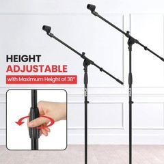 Pyle Universal Tripod Microphone Stand-Knob Boom Extends Up to 31“, Lightweight