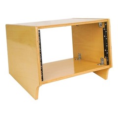 Sound Town DIY 6U Angled Desktop Studio Rack w/ Plywood, Golden Oak (SDRK-Y6SL)