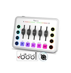 Audio Mixer, RGB Streaming Mixer with XLR Microphone Interface, Audio Fader